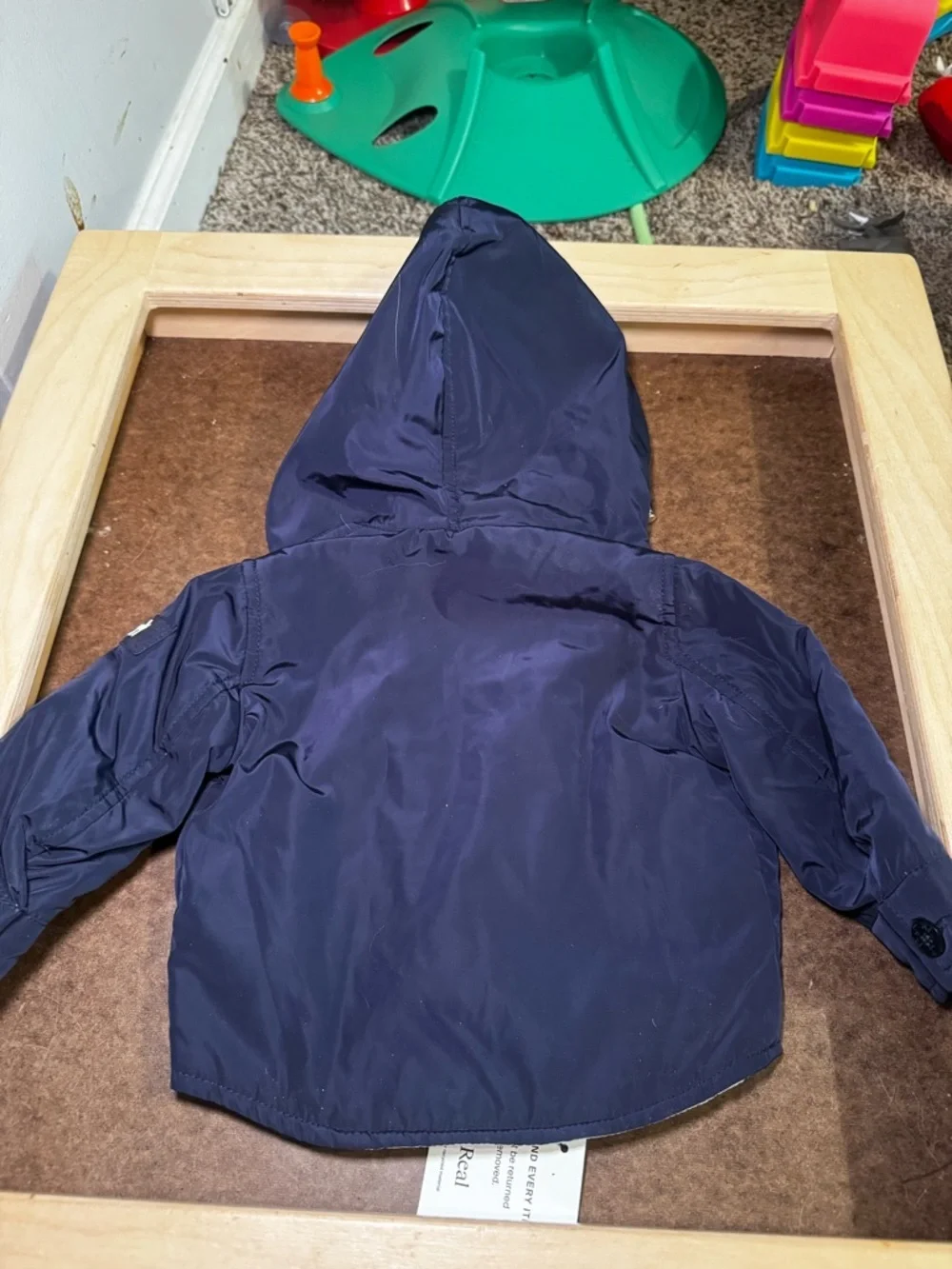 il gufo Navy Hooded Rain Jacket - 6M